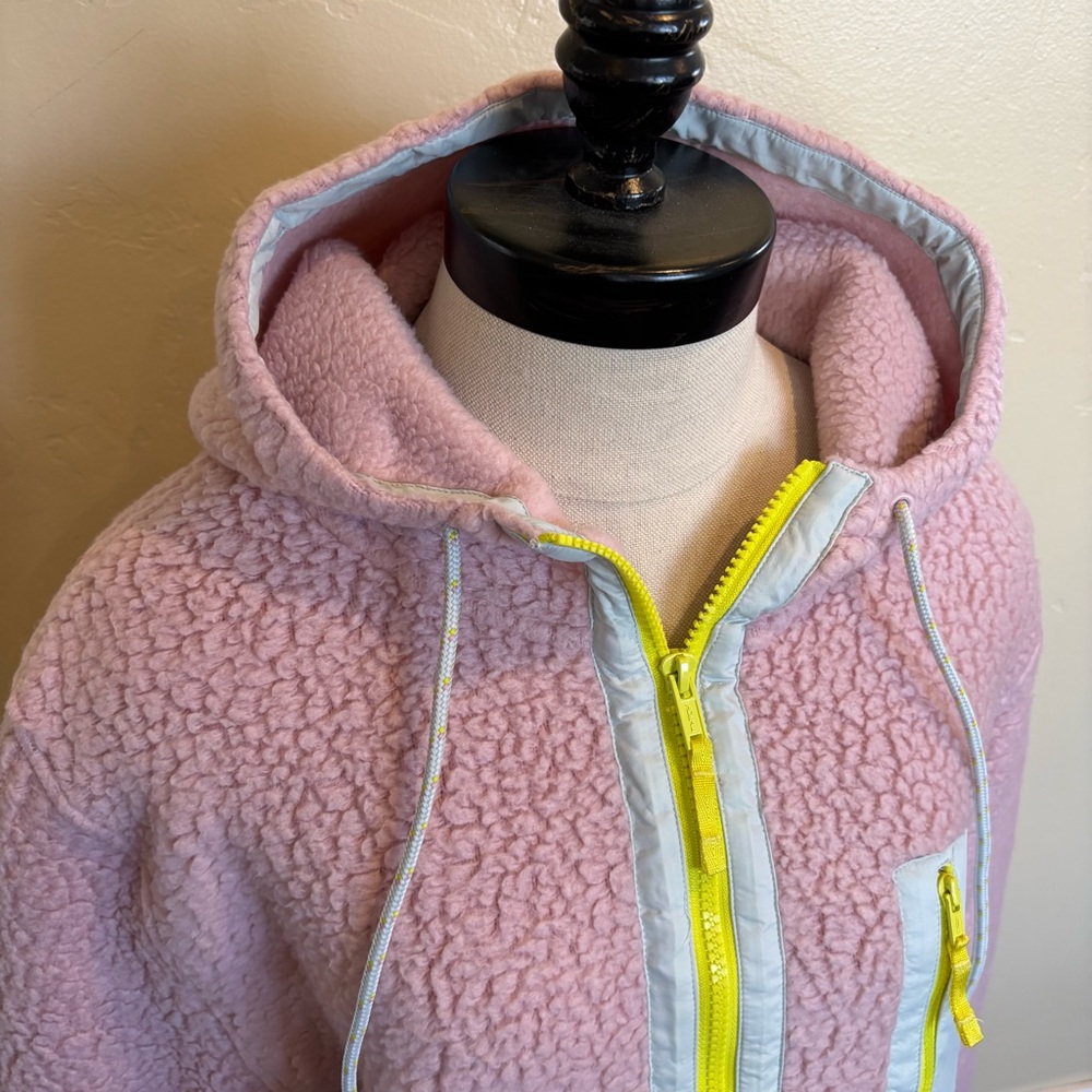 J Crew Polartec® Sherpa Vintage Fleece Half-Zip Hoodie Dark Mauve Size Medium - Picture 3 of 11